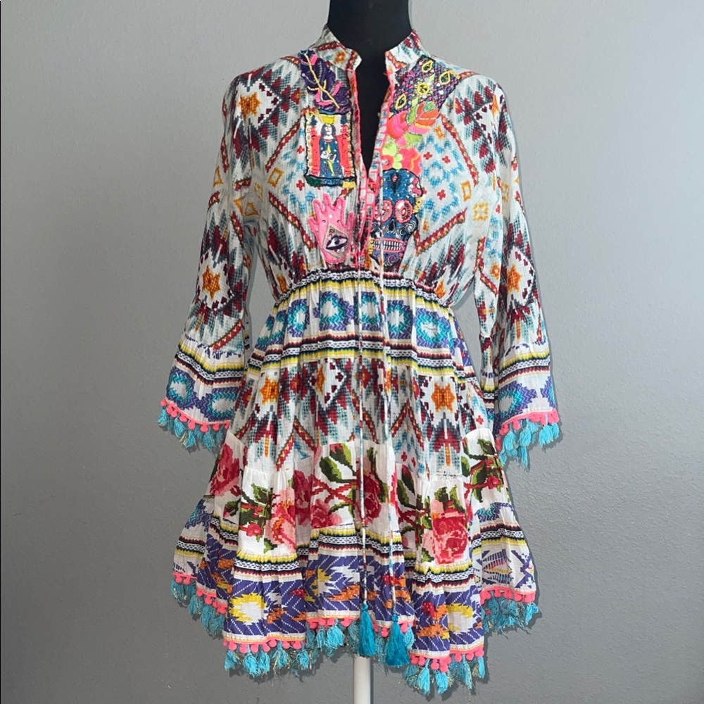 Antica Sartoria Bohemian Floral Mini Dress/Coverup